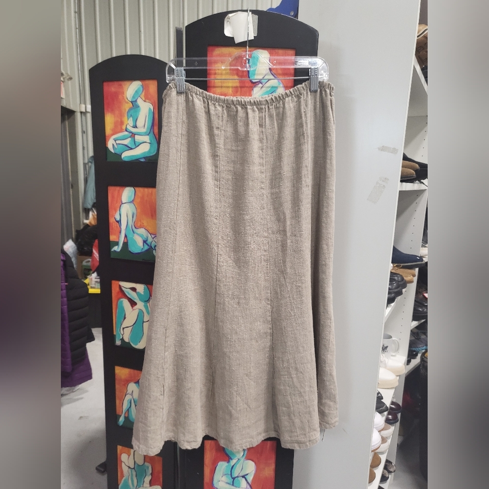 Bryn Walker Tan Linen Skirt